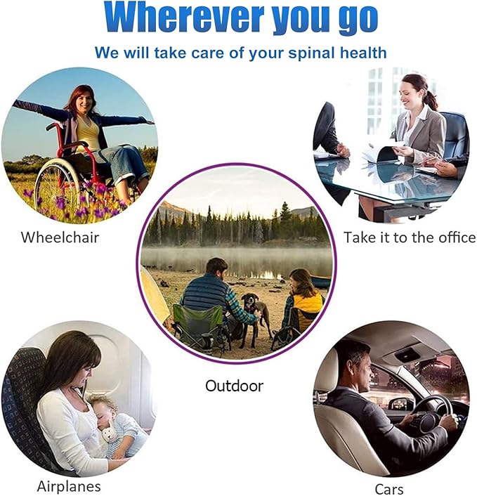 Gel Wheelchair Seat Cushion for Long Sitting - Cooling Office Chair Cushion for Sciatica, Back, Pressure Sore, Tailbone Pain Relief - Soft & Breathable Butt Pillow with Non-Slip Cover for Wheelchair