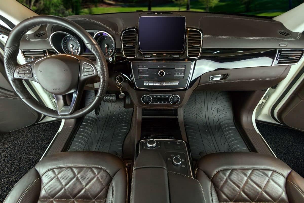 Gledring USA Custom Fit All-Weather Rubber Floor mats Compatible with Mercedes Benz E-Class Sedan (W210) 1995-2003, No Trimming Required, Tailored Custom Fit, Protects from Rain, Mud and Snow.