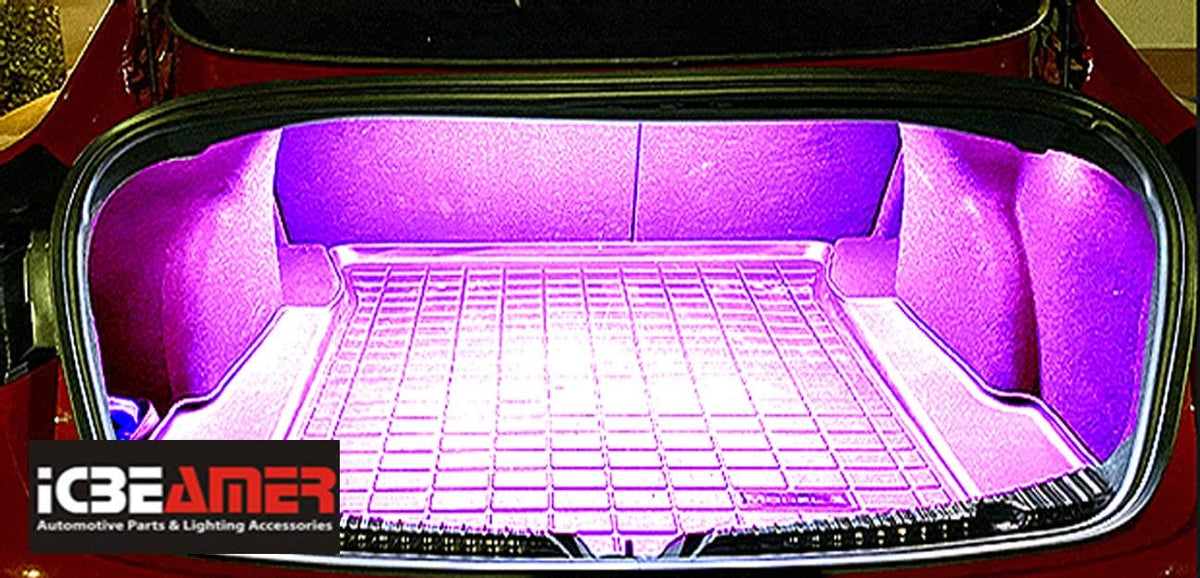 ICBEAMER 12" Purple 18SMD 2835 LED Strip Light Universal Fit Car Trunk Cargo Area or Interior Illumination