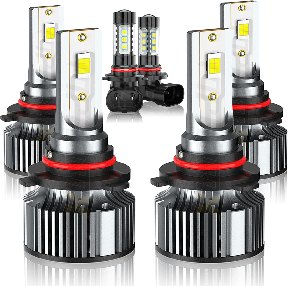 Compatible For Chevy Silverado 1500 2500 3500 High Low Beams and Fog Lights Bulbs Combo 2003 2004 2005 2006, 6500K White, 500% Brightness, Plug n Play, Pack of 6