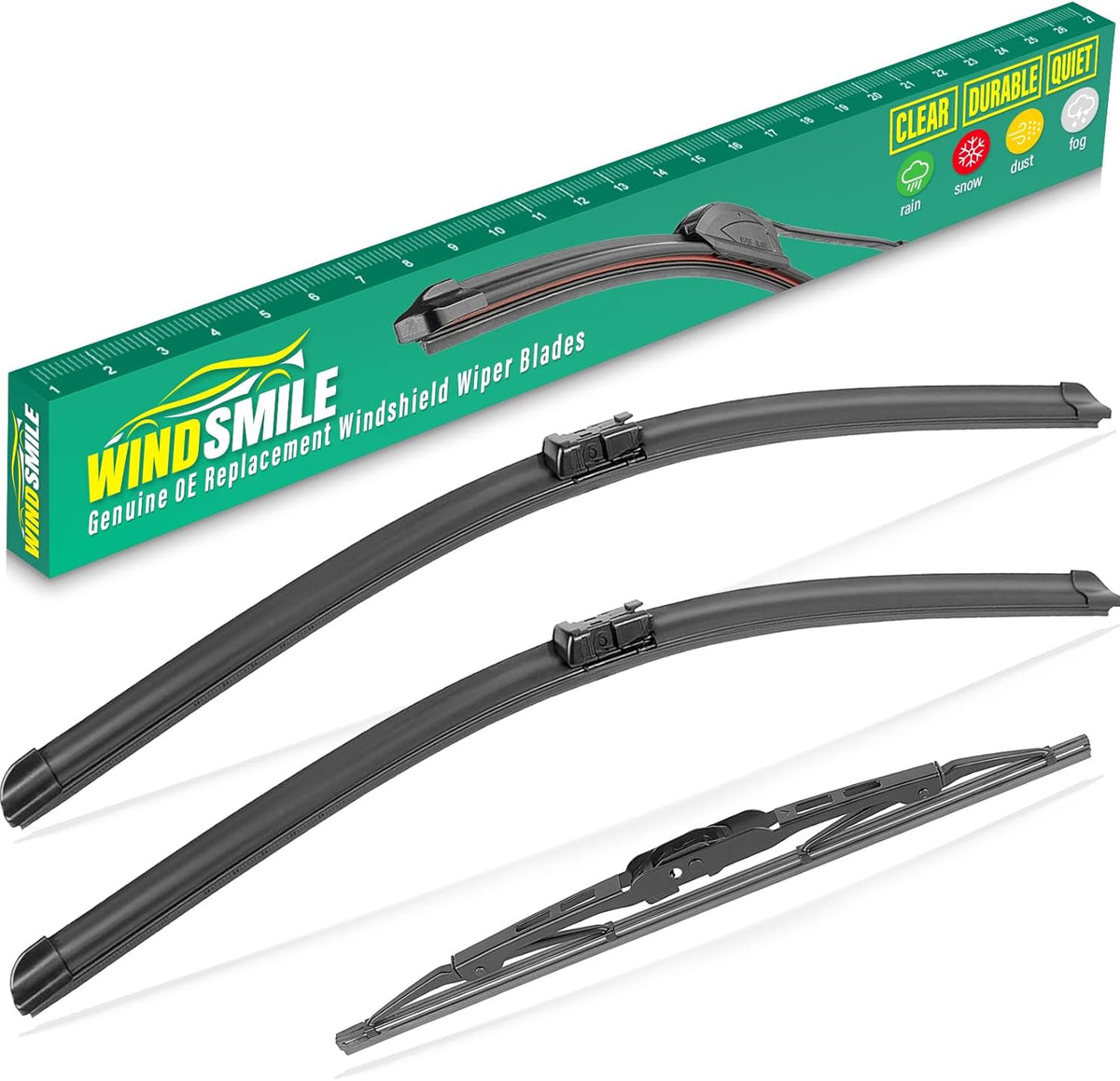 26" 14" 10" Windshield Wiper Blades Replacement for Chevrolet Chevy Trax 2015 2016 2017 2018 2019 2020 2021 2022 Premium All Weather Front Rear Wipers Set - OEM Quality (Pack of 3)