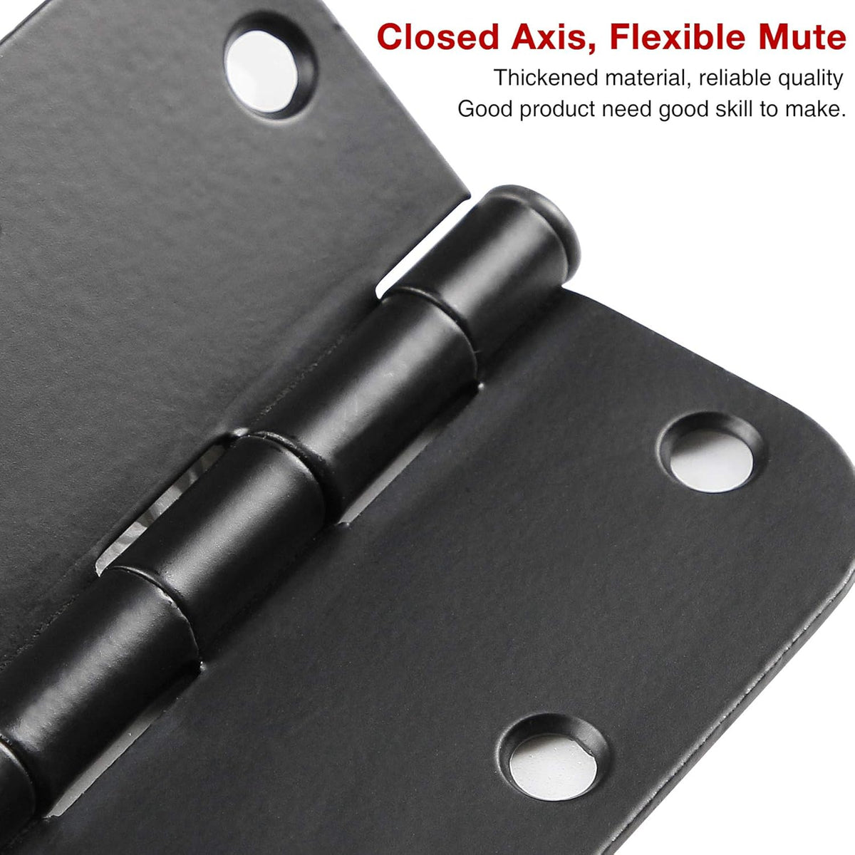 18 Pack Matte Black Door Hinges 3.5 x 3.5 Inch Interior 3 1/2 Inch Door Hinges for Doors Rounded 5/8" Radius Corners Flat Iron Hinge 3 ½"x 3 ½" Door Hardware Controls
