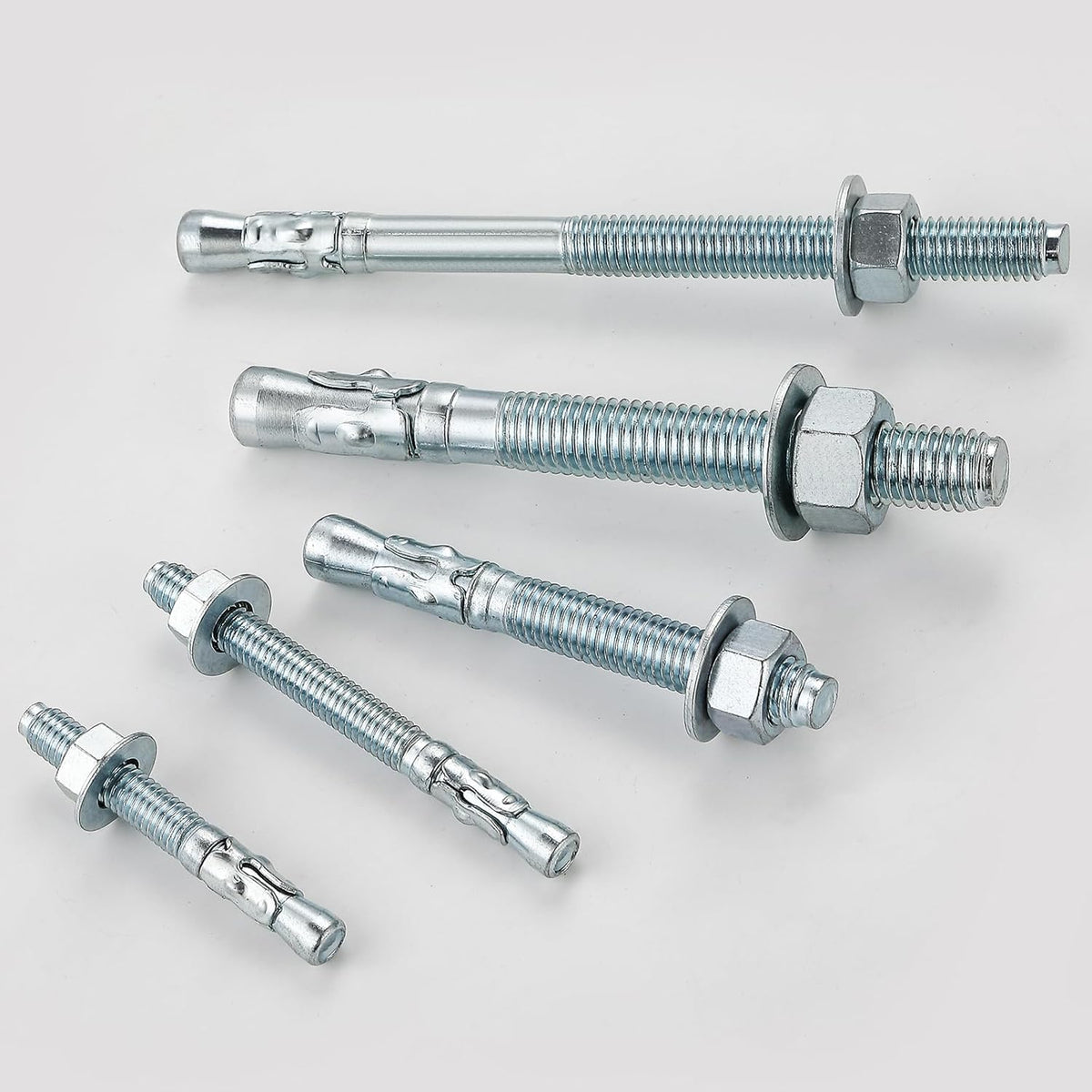 5/16x4" 30Pcs Inch Standard Fasteners for Heavy-Duty Zinc Wedge Anchors for Cement and Concrete