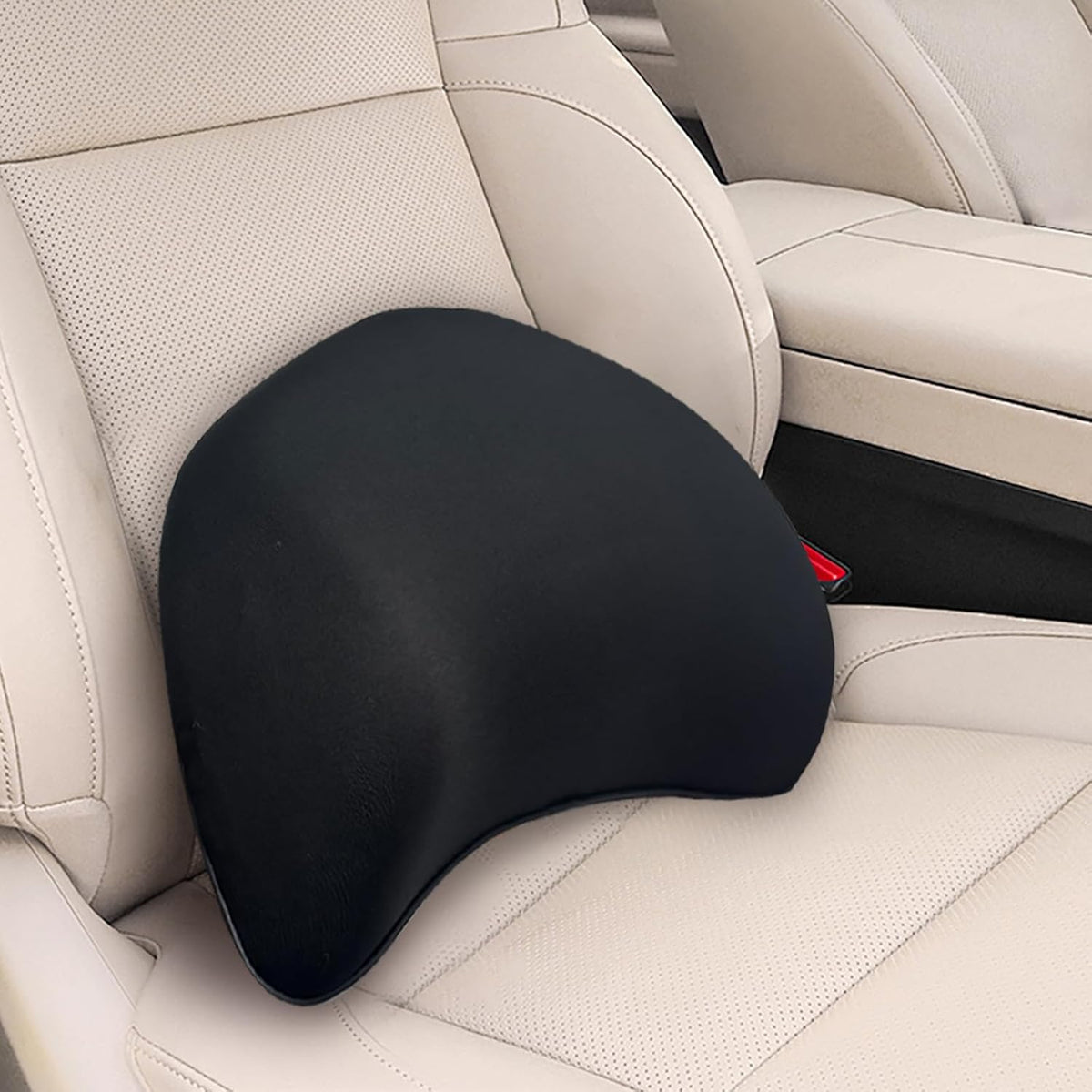 Really Supportive Lumbar Support Pillow for Car, 100% Memory Foam Lumbar Pillow with Breathable Removable Cover, Ergonomic Design - Back Pillow for Car Seat/Back Pain Relief(Timeless Black, 1PC)