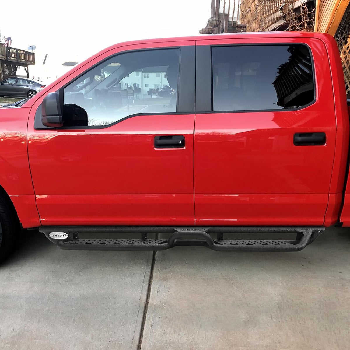 BINARY STAR Running Boards Compatible with Vehicle 2022-2025 Toyota Tundra CrewMax Cab, 6 Inch Tundra Two-Stair Side Steps Nerf Bars, Black Step Bars Step Rails, Running Boards