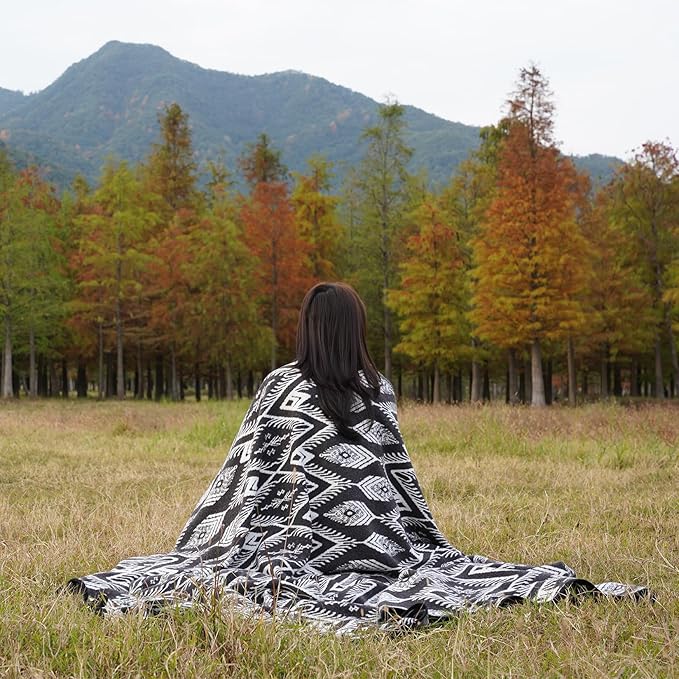 PuTian Merino Wool Blanket - 4 lbs Warm, Thick, Washable, Large 87" x 63" Throw for Outdoors, Camping,Couch, Bed, Travel-Super Soft Wool Blanket- Bohemia Grey