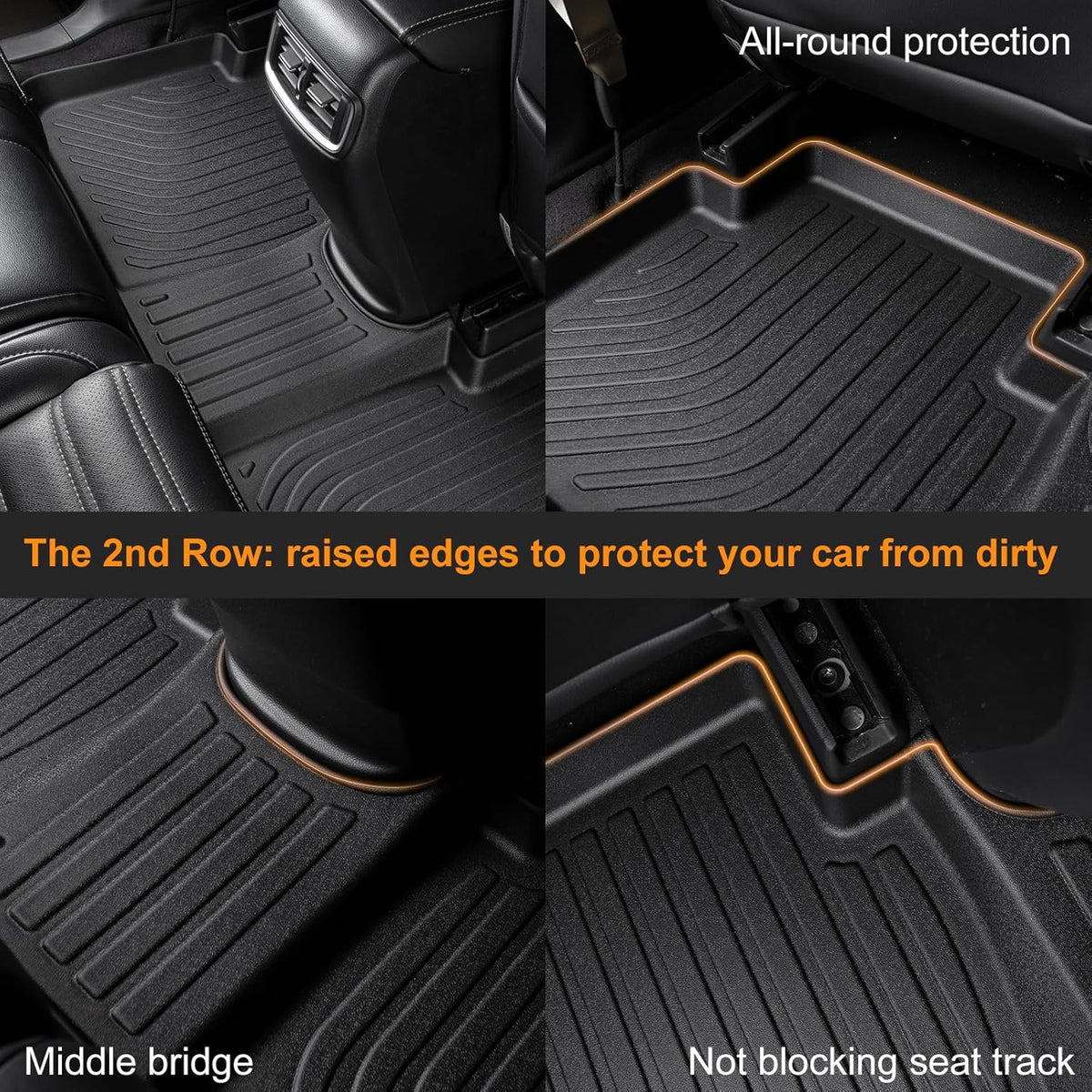 Binmotor-Floor Mats Cargo Liner Full Set for 2017-2024 Mini Countryman F60(Not for Manual Transmission),Waterproof TPE Rubber Liners for Mini Countryman Trunk Liner Accessories Mats