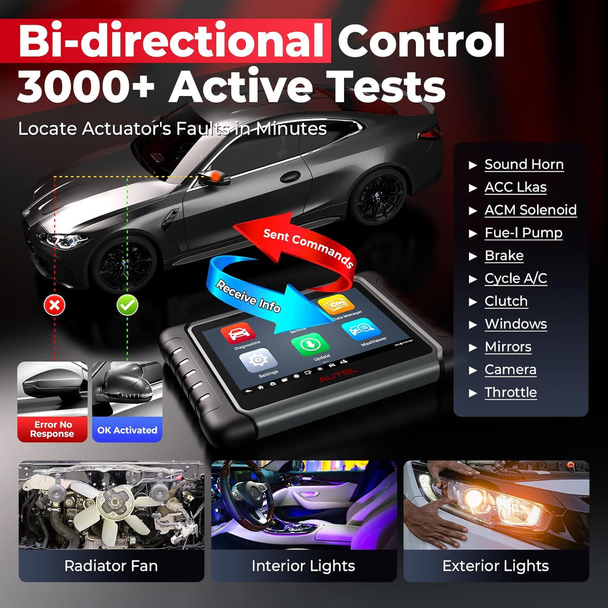 Autel MaxiPRO MP808S Scanner, 2025 2-Year Update MP808S Up of MaxiSys MS906BT MaxiCOM MK900BT MK900 MX900 MP808BT, ECU Coding as MS906 PRO/MAX MP900BT, 3k+ Active Tests, 30+ Resets, FCA SGW, OS 11