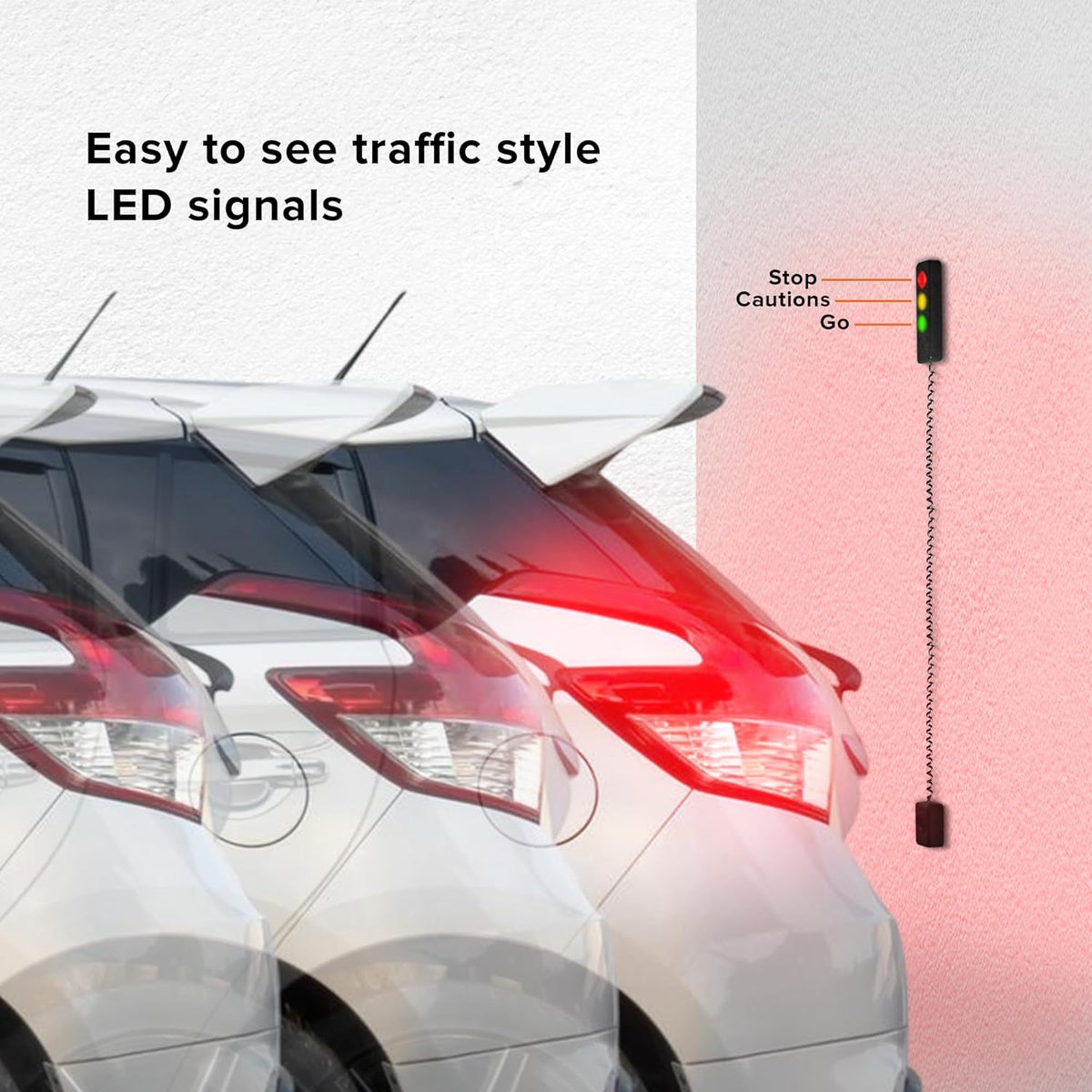 Armor All Advanced Garage Parking Aid with LED Light, Garage Parking Sensor with Color Changing Distance Indicator, Parking Sensor and Garage Stop Light Parking Aid for Safe Parking