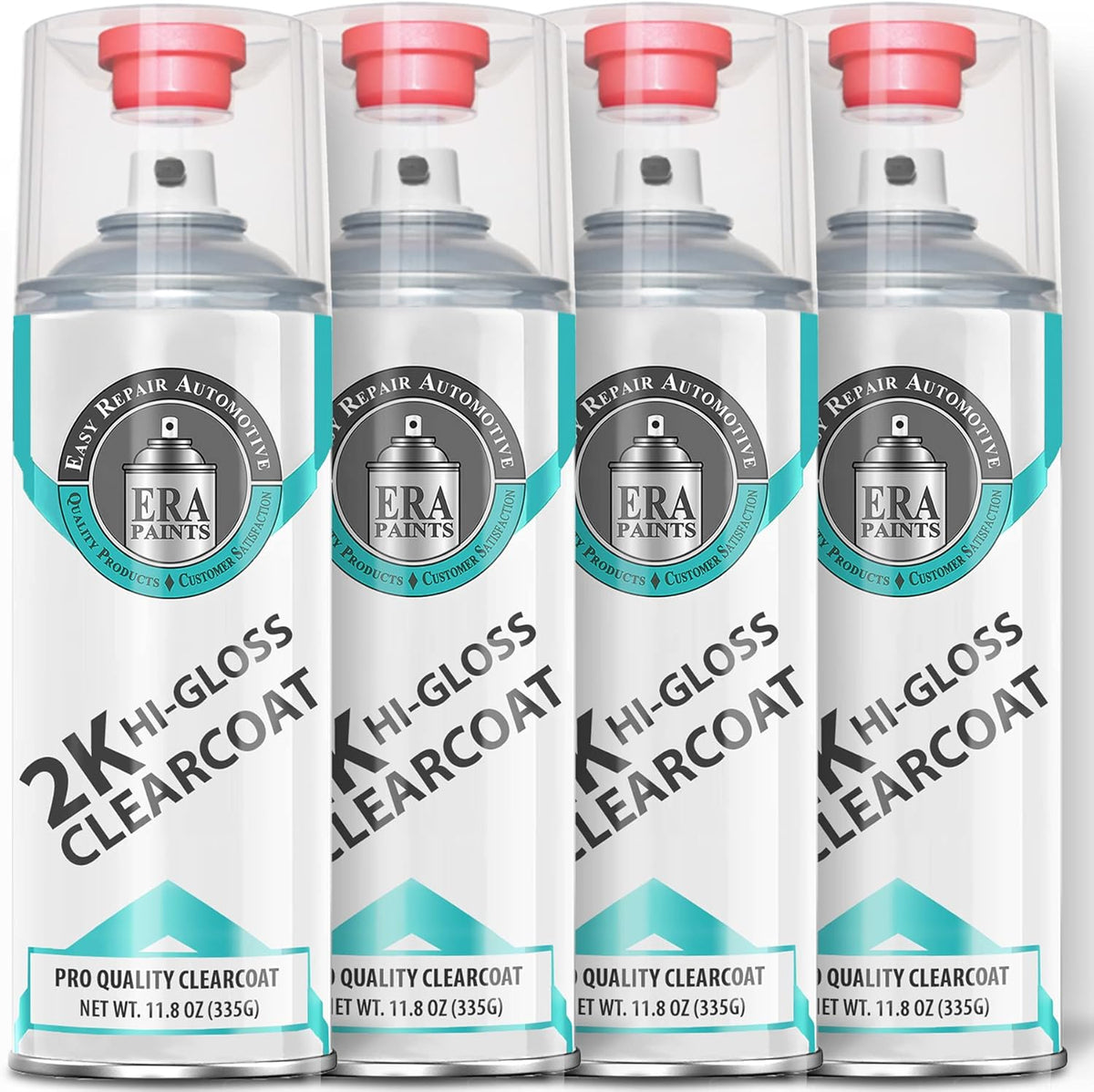 ERA Paints 2K High Gloss Automotive Clear Coat Spray/Aerosol Can – Professional Quality & Finish - Easy to Use – Best Value (4 pack)