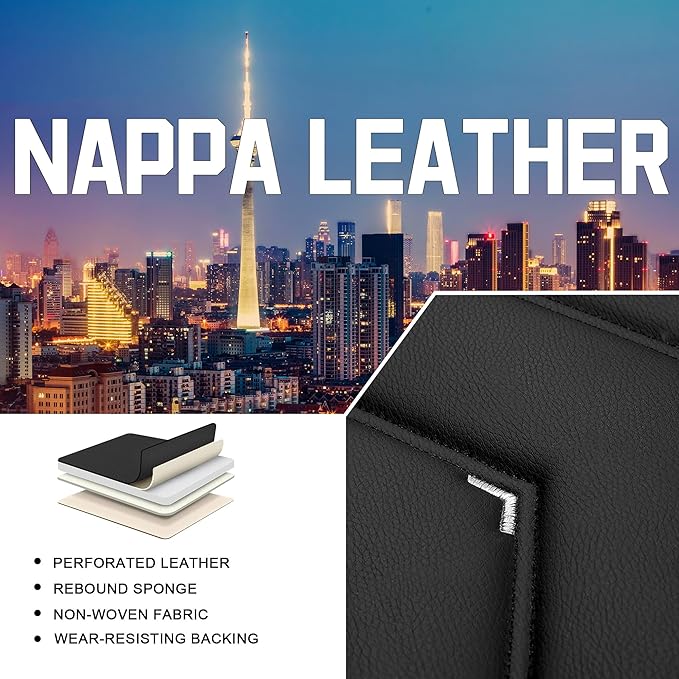CTDS Car Seat Covers for Chevy Equinox 2005-2026, Stylish Sport Seat Cover, Premium Nappa Leather Car Seat Cover. Automobile Seat Covers Sets.(Luxury 5 Seats/Black White)