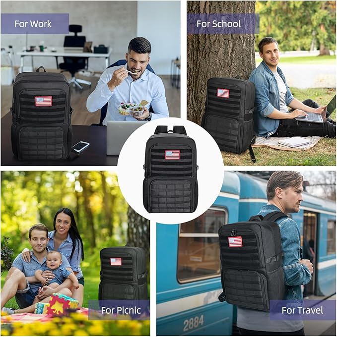 BERTASCHE Lunch Backpack, Work Backpack with Insulated Cooler Lunch Box 15.6 inch Laptop Backpack for Men Women, TSA Large Daypack for Commuter College Travel Picnic