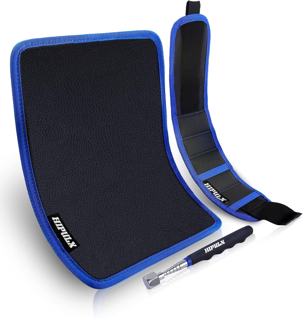 Magnetic Tool Mat Set, 40 LB Tool Pad with Telescoping Magnetic Pickup Tools & Magnetics Wristband, Tools Organizer for Garage, Workshop & Auto Repair
