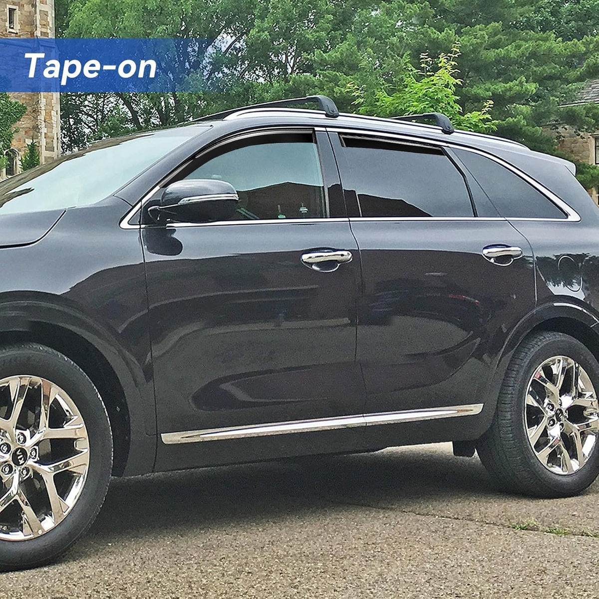 Window Visors Rain Guards for 2016 2017 2018 2019 2020 Kia Sorento, Out-Channel Window Vent Wind Deflectors Visors Shades for 16 17 18 19 20 Sorento