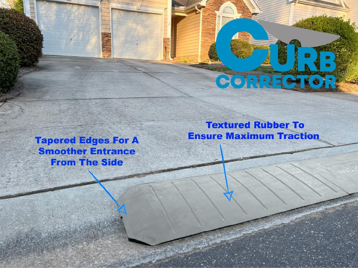 – Gray Color – Driveway Curb Ramps – Low Profile Car Ramps – 3 Piece Expandable Set – Made from Heavy Duty Recycled Rubber – Eliminate Scraping and Damage On Your Car Truck RV