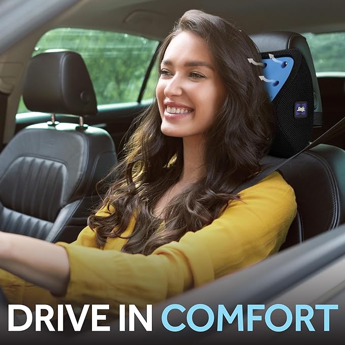 Sealy Ergonomic Car Neck Cushion – Memory Foam Neck Pillow for Car or Office Chair, Travel Neck Pillow,