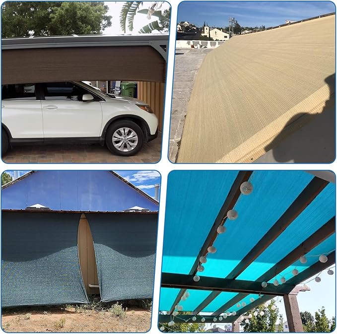 TANG Sun Shade Fabric Roll 8'x98' Shade Cloth for Garden Brown HDPE Mesh Shading Pergola Cover Replacement Canopy, 95% Blockage Sunshades for Outdoor Patio Backyard Plant