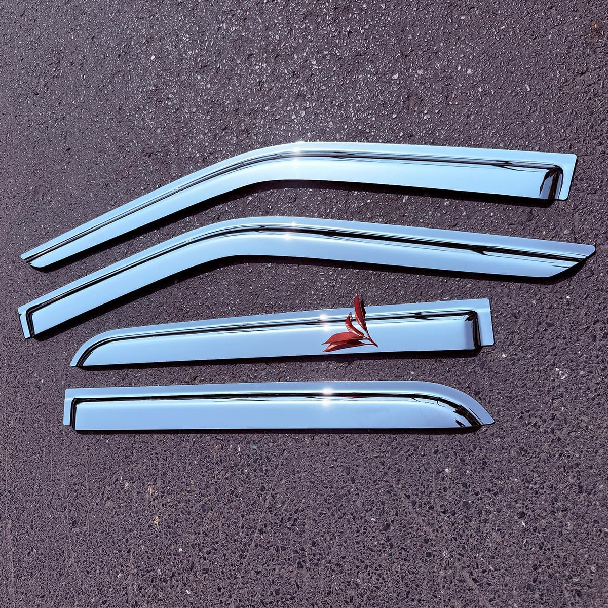 Chrome Side Window Visors Vent Deflector for 2013-2019 Ford Escape,4pcs Outside Tape-On Sun Rain Guards Set 94383Y