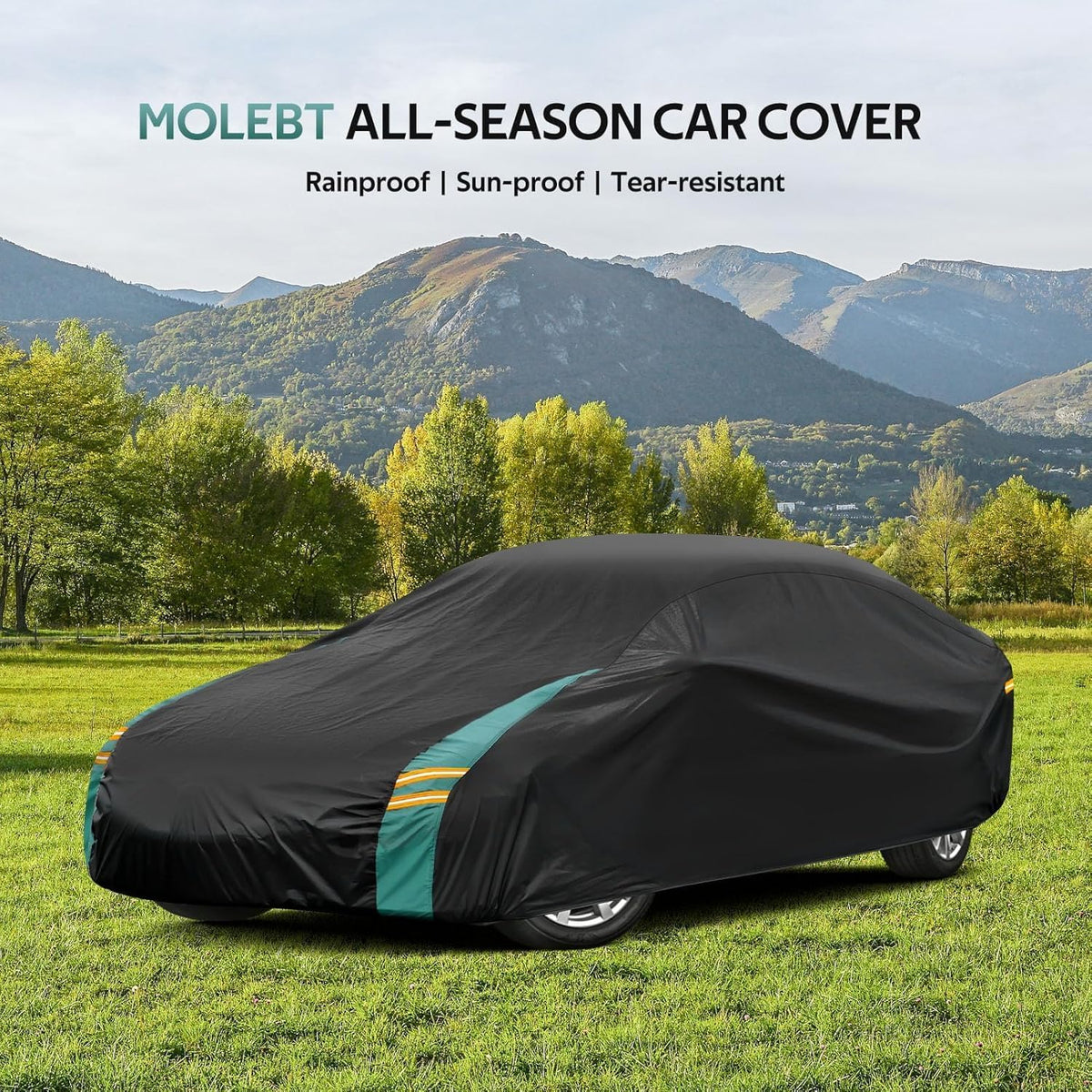 Coupe Car Cover Custom Fit for Mercedes C Class C220 C250 C300(2007-2025), Waterproof All Weather for Automobiles, Outdoor Full Cover with Windproof Clip Straps.