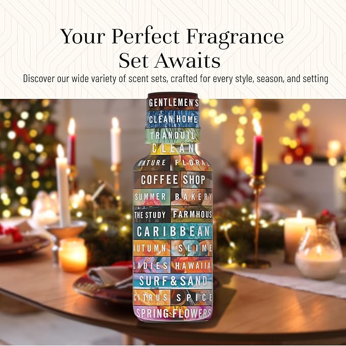 P&J Fragrance Oil Christmas Set | Christmas Wreath, Mistletoe, Candy Cane, Gingerbread, Cinnamon, and Cranberry Candle Scents, Freshie Scents, Candle/Soap Making Supplies