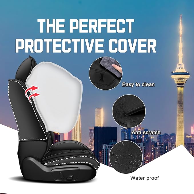 CTDS Car Seat Covers for Chevy Equinox 2005-2026, Stylish Sport Seat Cover, Premium Nappa Leather Car Seat Cover. Automobile Seat Covers Sets.(Standard 2 Seats/Pure Black)