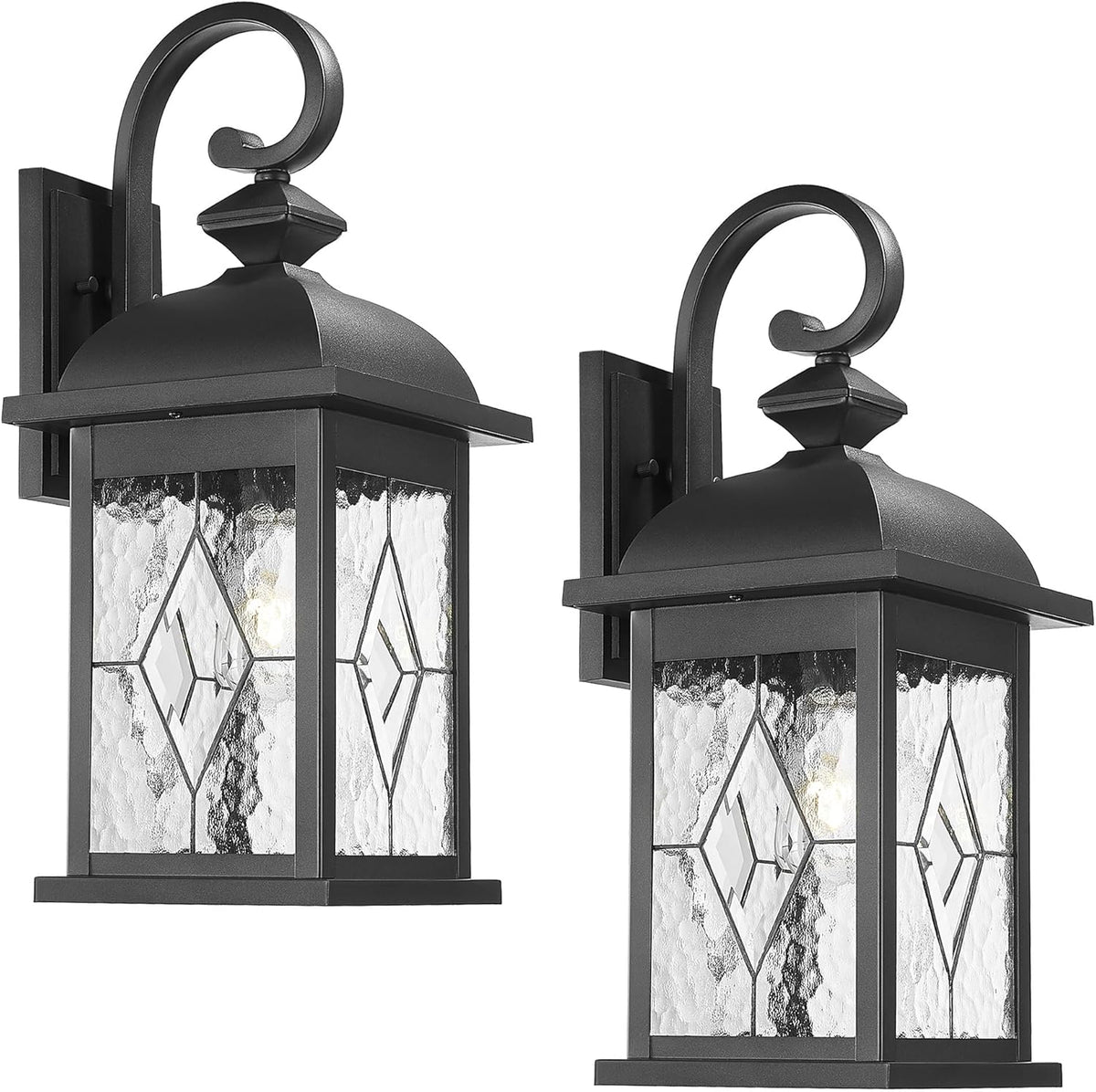 FEMILA 2 Pack Large Outdoor Wall Sconce, 21" Exterior Wall Light Fixtures, Anti-Rust Waterproof Porch Lights for Entryway, Patio, Garage, Doorway, Matte Black, 4FD54B2-2PK BK-SD