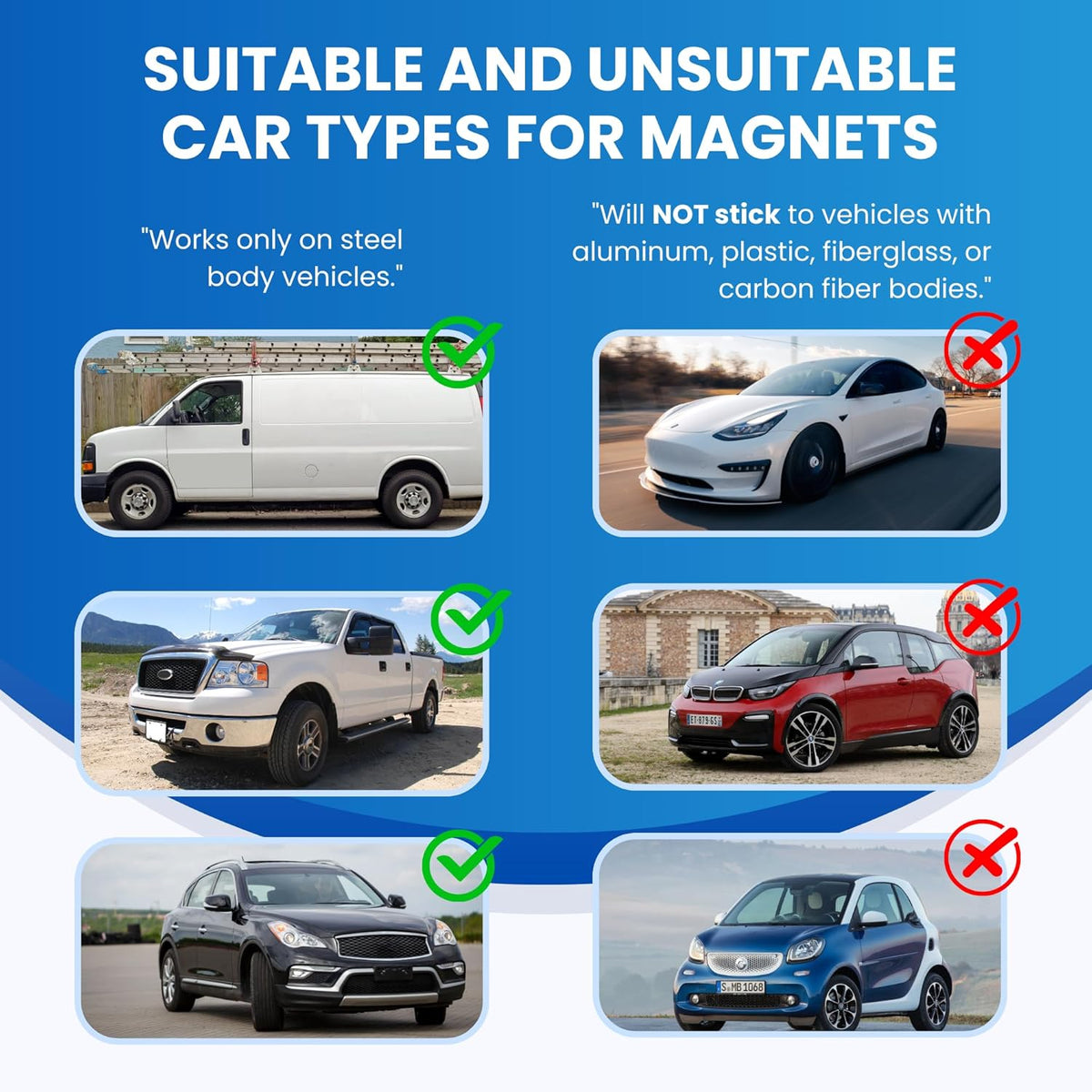 2 Pack (Custom Size) Extra Large Custom Car Magnets for Businesses – Big Size Magnetic Signs for Vans, Trucks, and Dumpsters. Personalized Business Magnets for Vehicles and Outdoor Advertising.