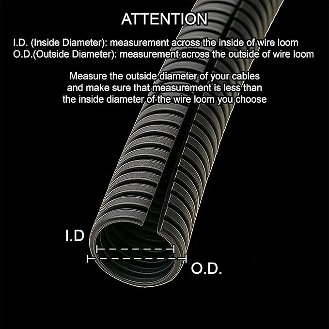 Electriduct Split Wire Loom Tubing Polyethylene Corrugated Flexible Conduit - 3/4" Nominal Size - 500 Feet - Gray
