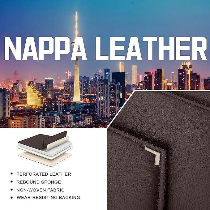 CTDS Car Seat Covers for Nissan Sentra 2000-2026, Stylish Sport Seat Cover, Premium Nappa Leather Car Seat Cover. Automobile Seat Covers Sets.(Standard 2 Seats/Coffee Color)
