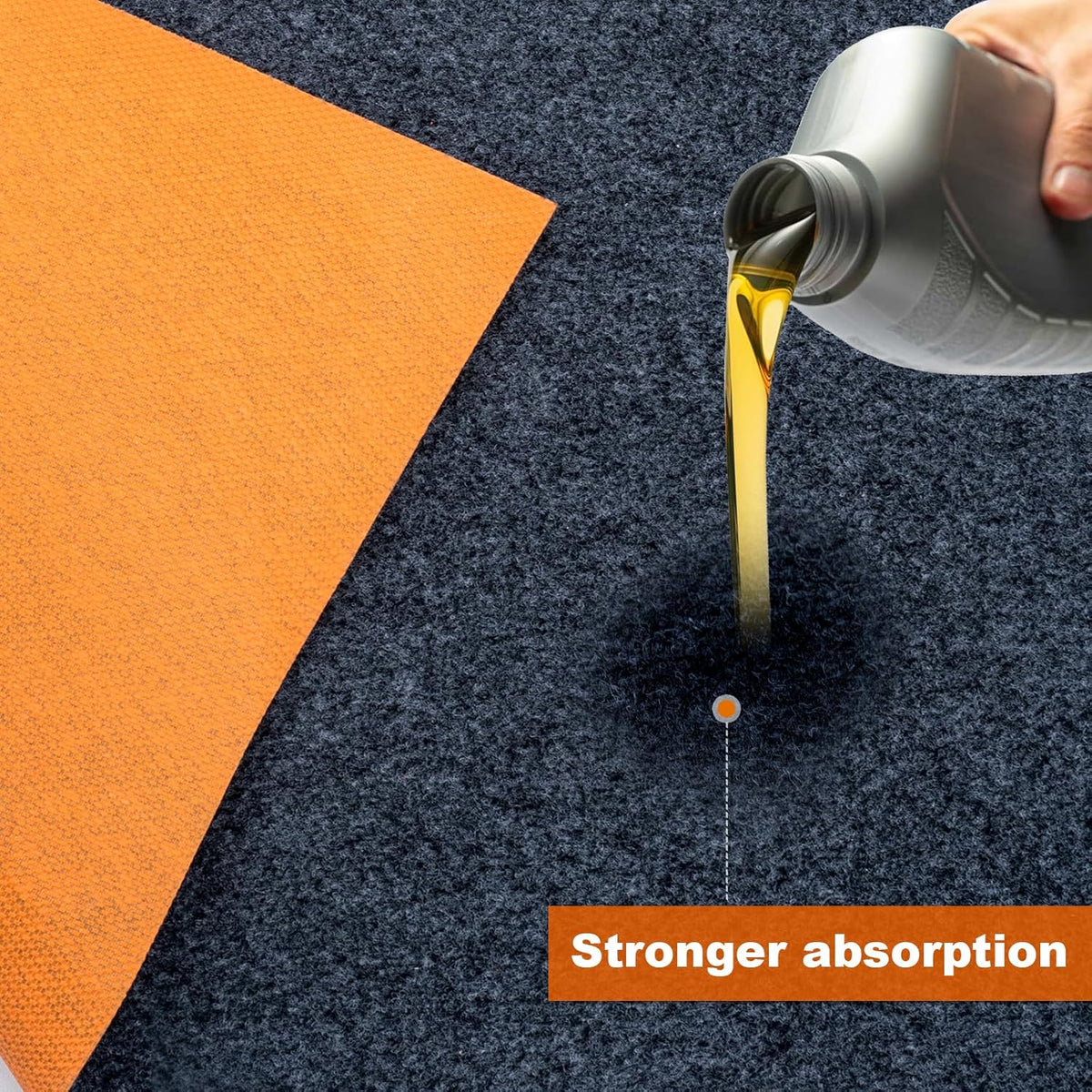 2-pc 64 X 32 Inch Heavy Duty Oil Spill Mat, 6.5mm Thickened Garage Floor Mat for Under Car, 1/4" Waterproof Rubber Backing Absorbs Oil Quickly, Washable, Reusable, Durable, Non-Slip