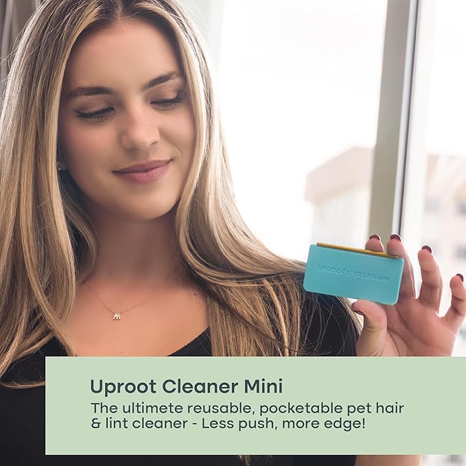Uproot Cleaner Mini Pet Fur Removal Tool - Pocket-Sized Dog Hair Remover for Car, Clothes, Cat Beds & Tight Corners - by The Creators of The Uproot Cleaner Pro Pet Hair Removal Tool