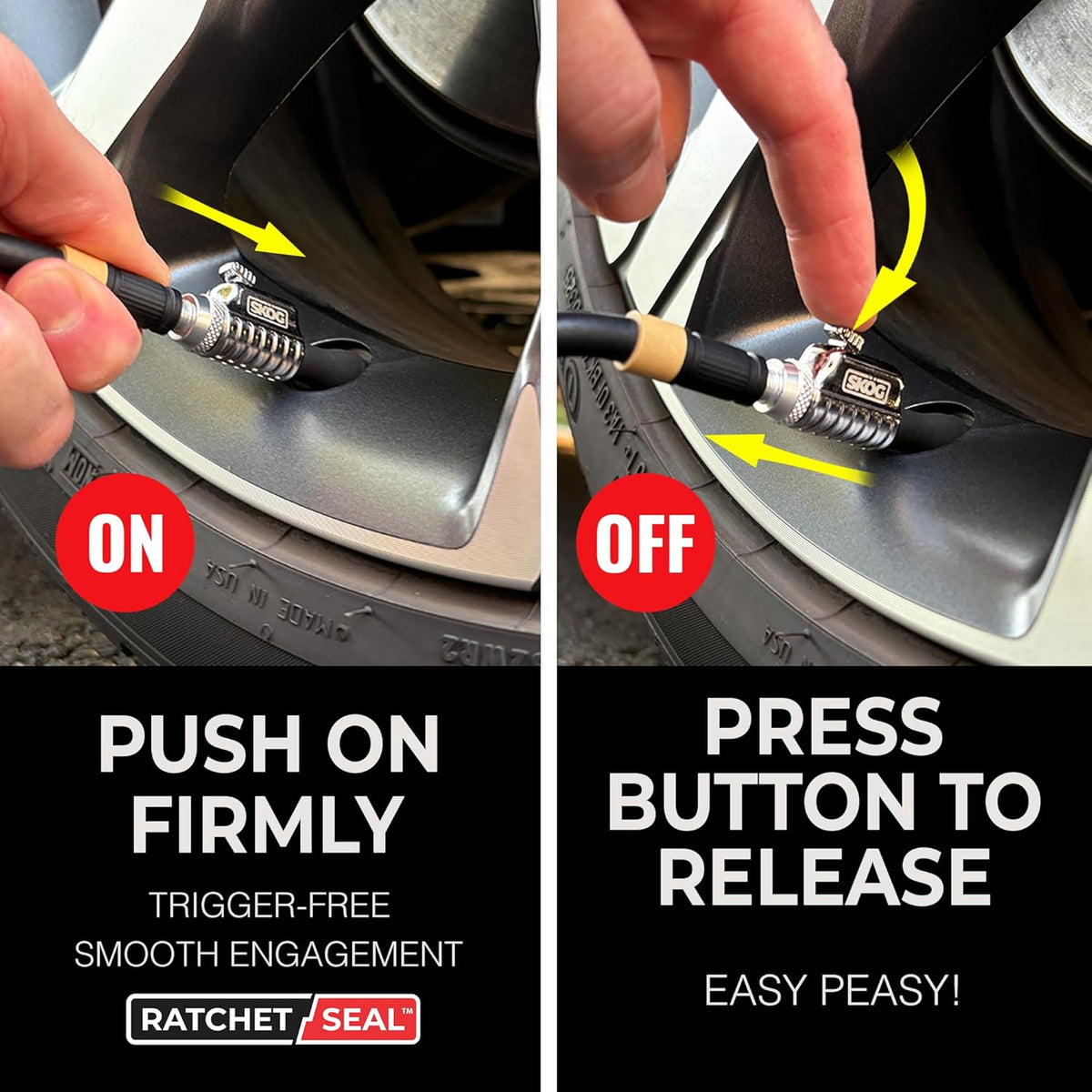 Chuck Mates™ Platinum (2 Pack) Quick-Connect with Patented RatchetSeal™ Technology for Tire Inflators Open-Type