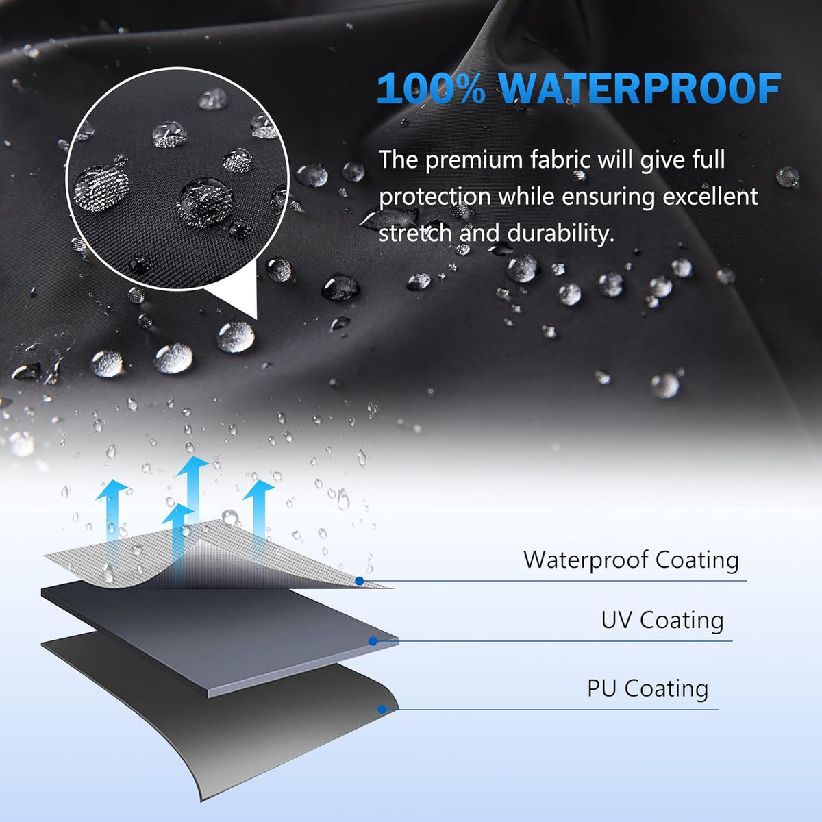 MORNYRAY ATV Cover Waterproof Heavy Duty Universal Quad Cover Outdoor Storage Cover 4 Wheeler UV Protection for Polaris Yamaha Honda Suzuki Kawasaki (Black, A2-82.7''L x 47.2''W x 45.2''H)