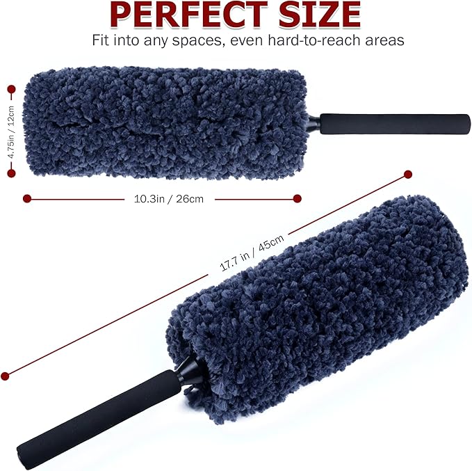 Car Duster Kit, Ultra Soft Microfiber Duster with Storage Bag, Unbreakable Handle, Lint & Scratch Free, Exterior or Interior Use, Pollen Remover, Best Car Accessories for Cleaning SUV Home