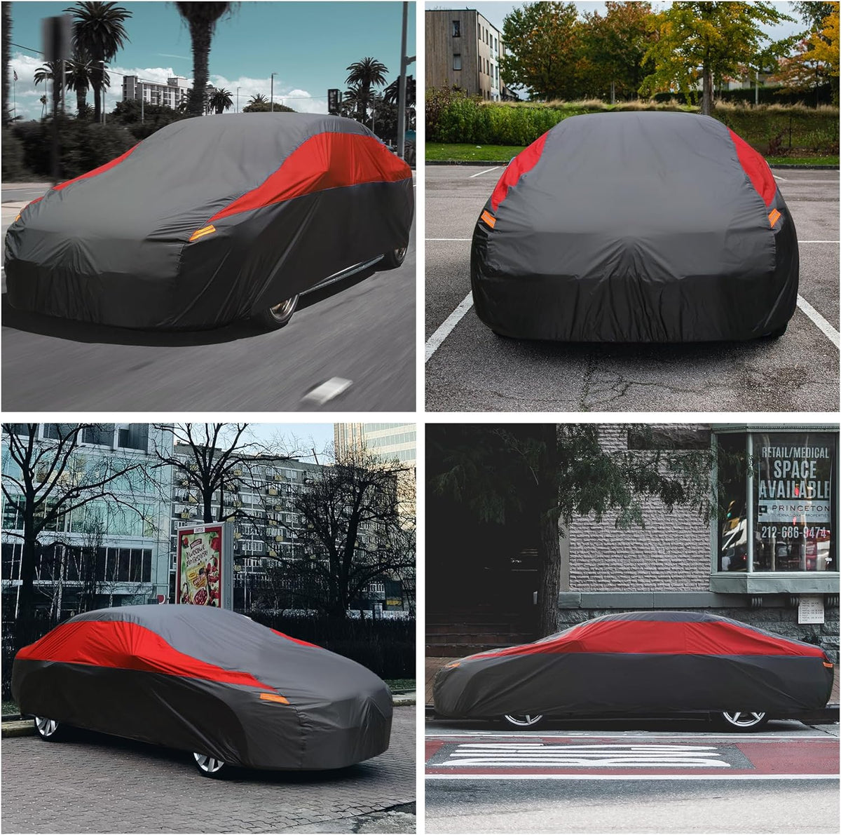 Car Cover Waterproof All Weather,Outdoor Car Cover for Automobiles,Full Exterior Cover Windproof Outdoor car Cover UV/Snow/Hail/Dust Protection Fit Sedan-Length 190" to 209"