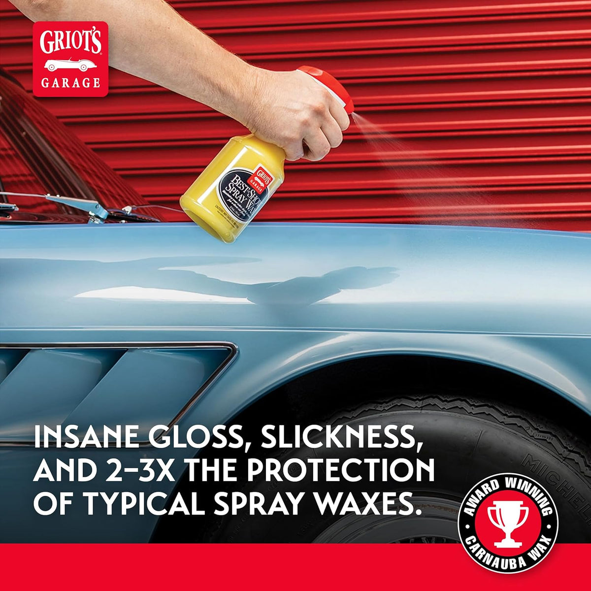 Griot's Garage Best of Show Spray Wax for Car Detailing, Works on Paint Protection Films and Ceramic Coatings, Provides Long-Lasting Coverage Between Uses, 10969, One Gallon