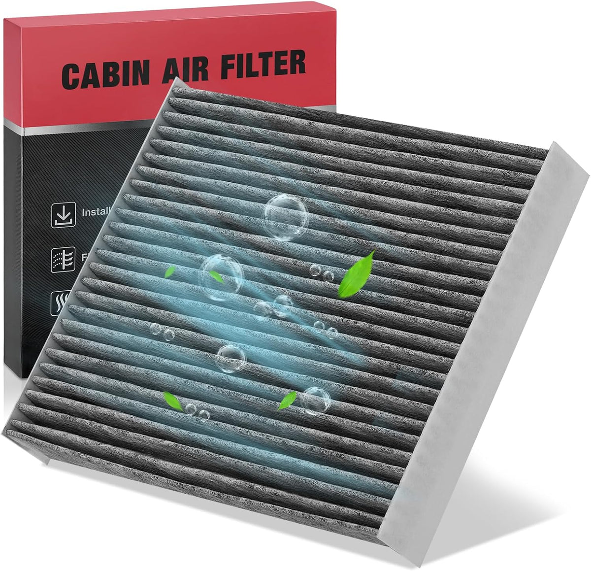 BDFHYK Cabin Air Filter with Activated Carbon Compatible with Ford Fusion 2010-2012, Compatible with Lincoln MKZ 2010-2012, Replace# CF11174, AE5Z19N619A