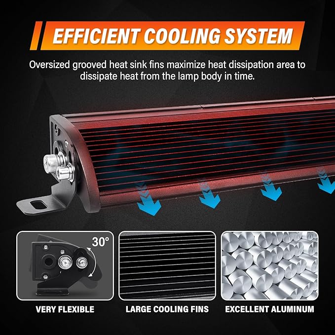 AUXTINGS 22 inch Single Row Dual Color LED Light Bar 120W Off Road Light Bar White Amber Combo LED Work Light Truck UTV 4x4 Cars SUVs ATVs Boats Fog Driving Light with Wiring Harness kit