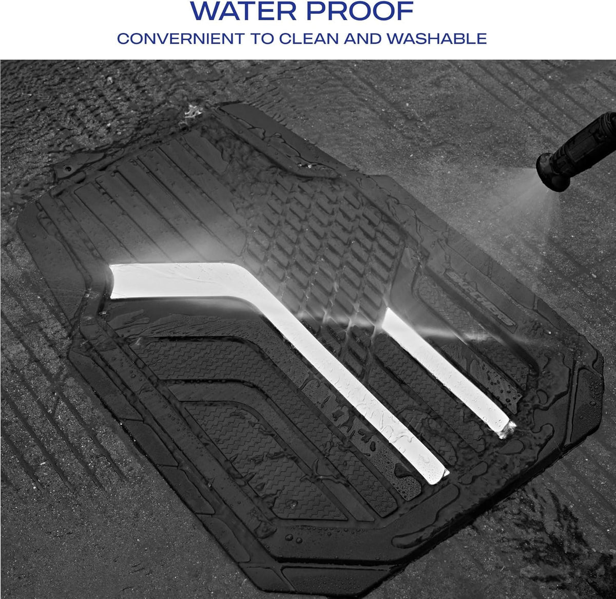 Skechers Heavy Duty Rubber Car Floor Mats,Dual Color Design Floor Mats,All Weather Car Mats,Waterproof Trim To Fit Universal Floor Liner Car Accessories,Automotive Floor Mats For Cars Trucks Suv,Black