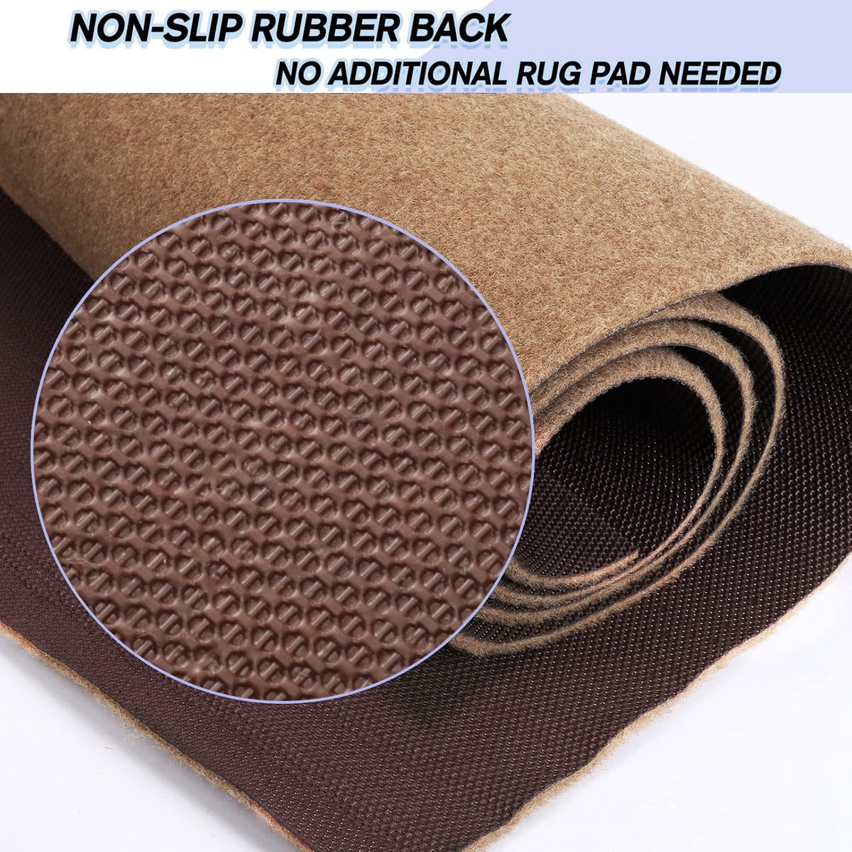 Custom Size Backed Non-Slip Area Rugs Runner, Easy Clean, Waterproof Runner Rugs for Hallway Entryway, Kitchen, Laundry, 2FT x 36FT, Beige