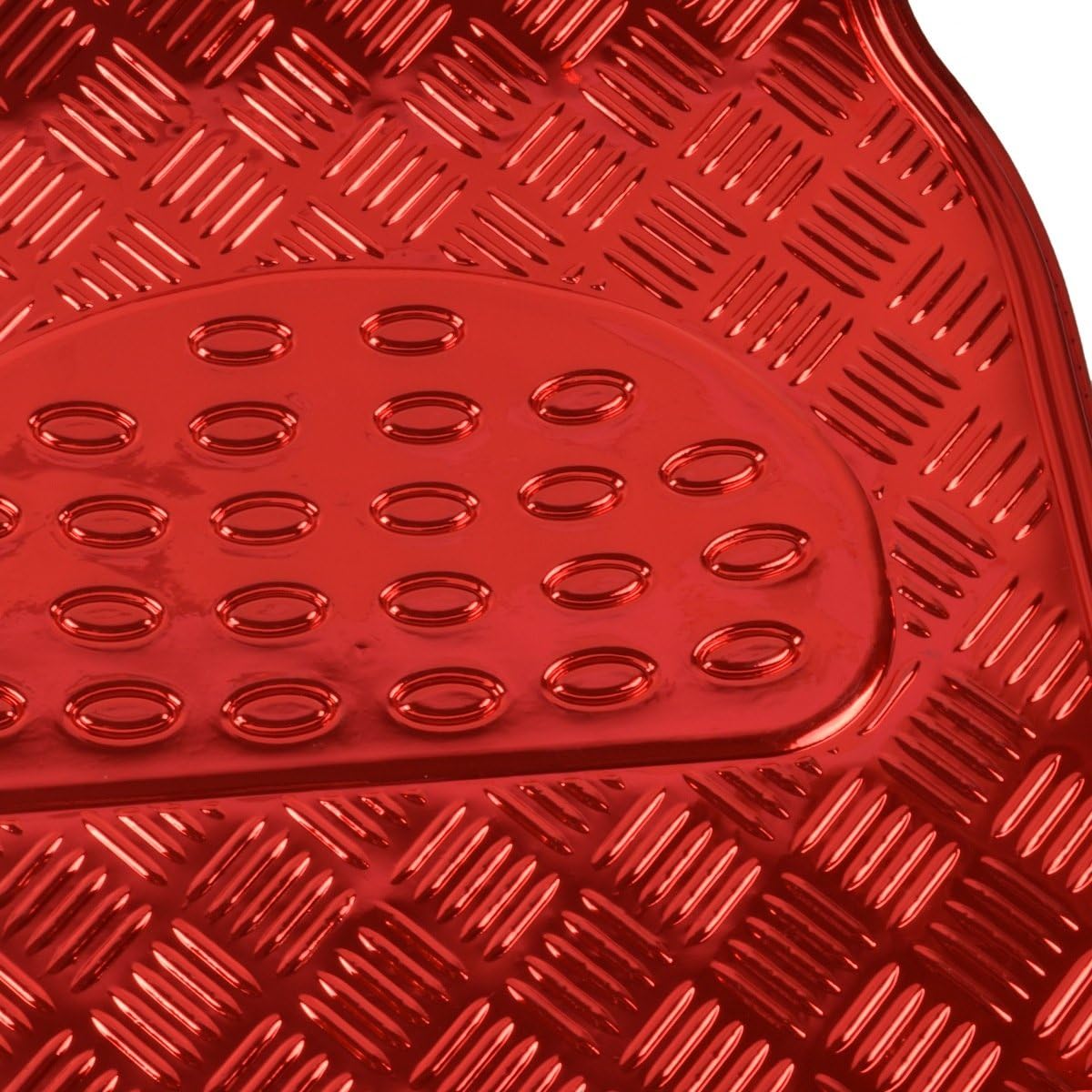 BDK Red All Weather Heavy Duty Car Floor Mats Interior Liners for Auto Van Truck SUV, Fits Front & Rear