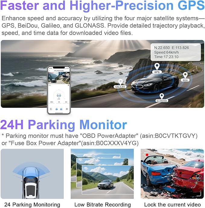 Mangoal 4K Front & 2K Rear 2 Channel HDR Dash Cam, Dual STARVIS 2 IMX678 IMX675, Fit for Mazda CX5 2019-2025 & CX-9 2020-2023, 5GHz WiFi, GPS, 128GB Card
