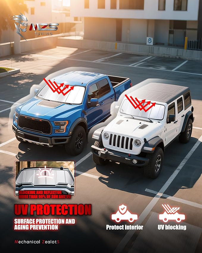 MZS Windshield Sun Shade Compatible with Seltos 2020-2026, Foldable Car Front Window Sunshade with Storage Pouch, SUV Sun Visor Shield Accessories for Interior Protector
