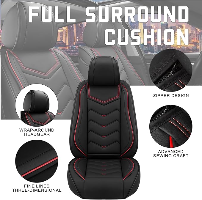 CTDS Car Seat Covers for Toyota Corolla 2000-2026, Stylish Sport Seat Cover, Premium Nappa Leather Car Seat Cover. Automobile Seat Covers Sets.(Standard 5 Seats/Black)