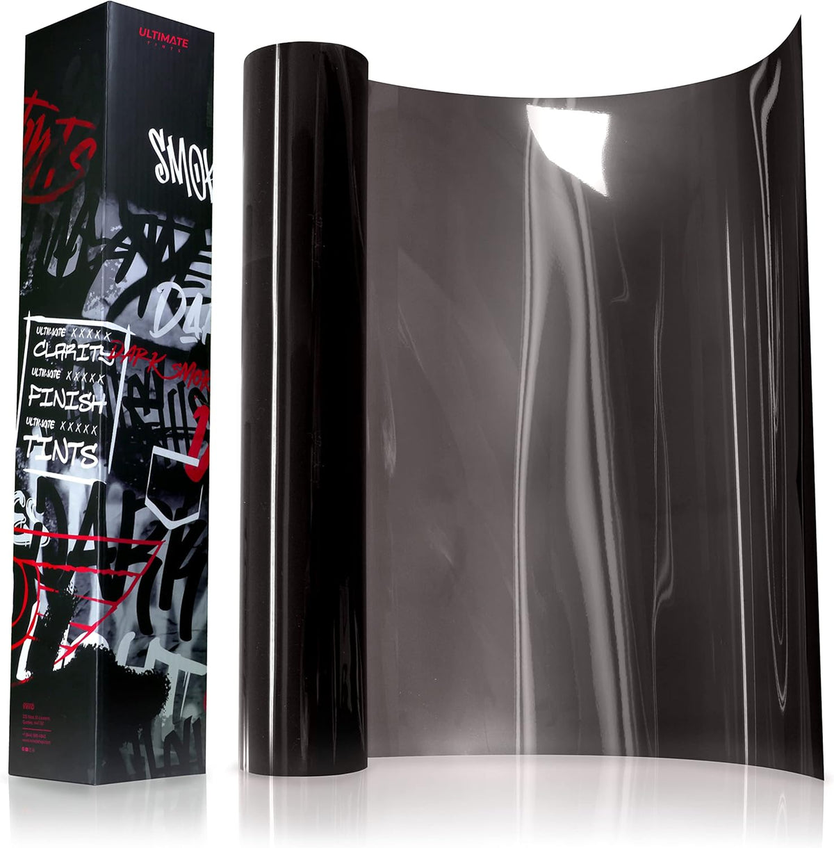 VViViD+ Ultimate Headlight Taillight Tint Vinyl Wrap (16" x 10ft, Dark Smoke)