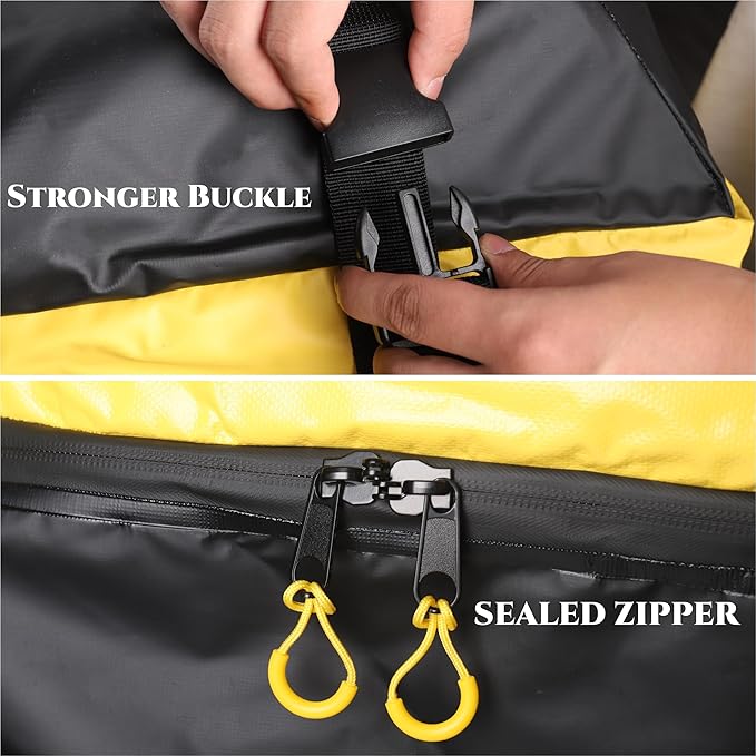 Rooftop Cargo Carrier Vehicle Soft-Shell Carriers, Heavy Duty Car Roof Bag Waterproof Without Rack, Car Topper Luggage Carrier-with 6 Hooks&Mat(19.4 Cuft)