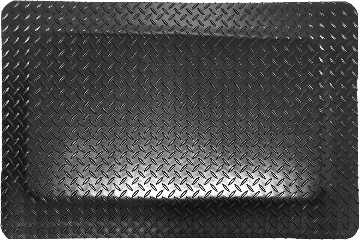 Rhino Mats, American Classic Diamond Anti-Fatigue Mats, Industrial Ergonomic Comfort Standing Mat for Work, Home, Garage, Office, Kitchen or Anywhere (Black 9/16" Thick, 3 FT. x 24 FT.)