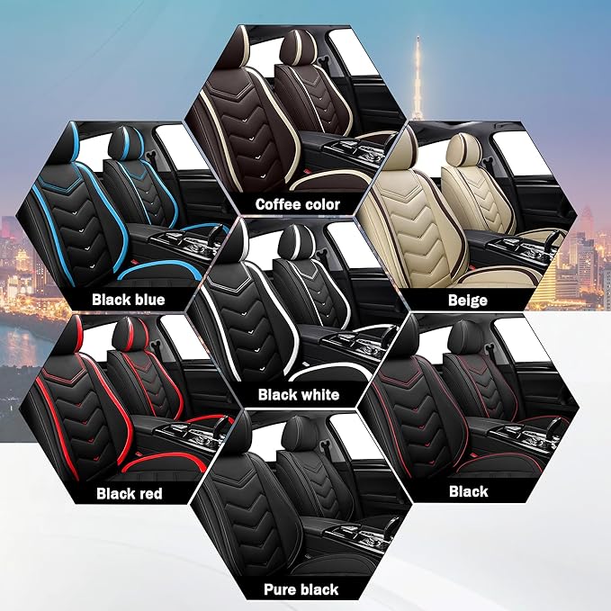 CTDS Car Seat Covers for Nissan Sentra 2000-2026, Stylish Sport Seat Cover, Premium Nappa Leather Car Seat Cover. Automobile Seat Covers Sets.(Standard 5 Seats/Black Blue)