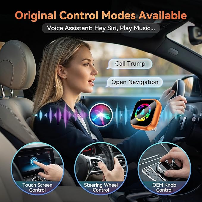 2-in-1 Wireless CarPlay Adapter for iPhone & Android Auto, Converts Wired to Wireless CarPlay in 5 Sec, Plug & Play No App Needed, Auto-Reconnect, Mini Dongle for 1000+ Cars iOS 10+ Android 11+