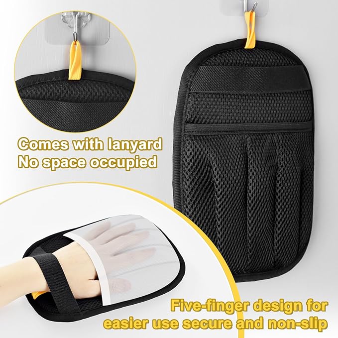 2 PCS 2025 Upgraded Five-Finger Pet Hair Remover Electrostatic Gloves, Pet Hair Removal Glove for Dog Cat Grooming, Durable Dogs Cats Hair Removal Tool for Furniture Car Couch Carpet Clothes